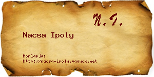 Nacsa Ipoly névjegykártya